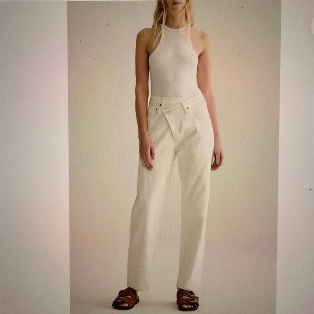 Agolde Women's Criss Cream Boyfriend Jeans